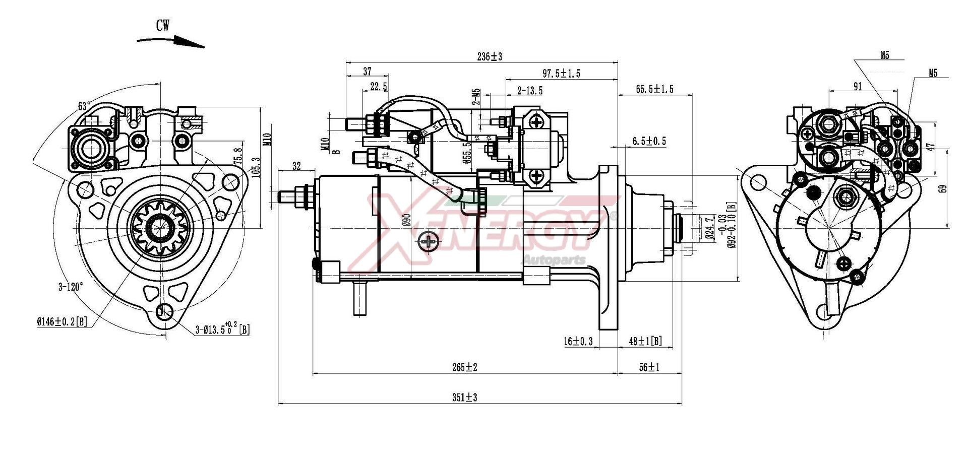 AP XENERGY Startmotor XST63135AD Citroën C8 Startmotoren AP XENERGY XST63135AD