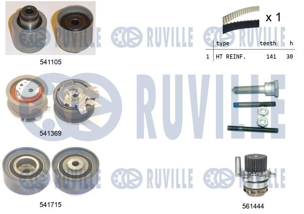 RUVILLE Veepump + hammasrihmakomplekt 5502992 5502992 Hammasrihma komplekt AUDI Q3 RUVILLE