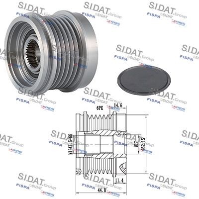 SIDAT Alternator Freewheel Clutch 455280 Audi R8 SIDAT freewheel clutch alternator 455280
