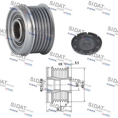 SIDAT Ģeneratora brīvgaitas mehānisms 455284 455284 Ģeneratora brīvgaitas mehānisms FORD TRANSIT SIDAT