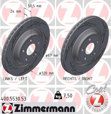 ZIMMERMANN Bremseskive 400.5530.53 ZIMMERMANN 400.5530.53 Bremseskive MERCEDES-BENZ SL Cabrio (R231) 400 (231.465) 333 hk 2016