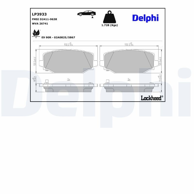 DELPHI Brake pad set LP3933 DELPHI LP3933 genuine JEEP Grand Cherokee V (WL) racing brake pads price