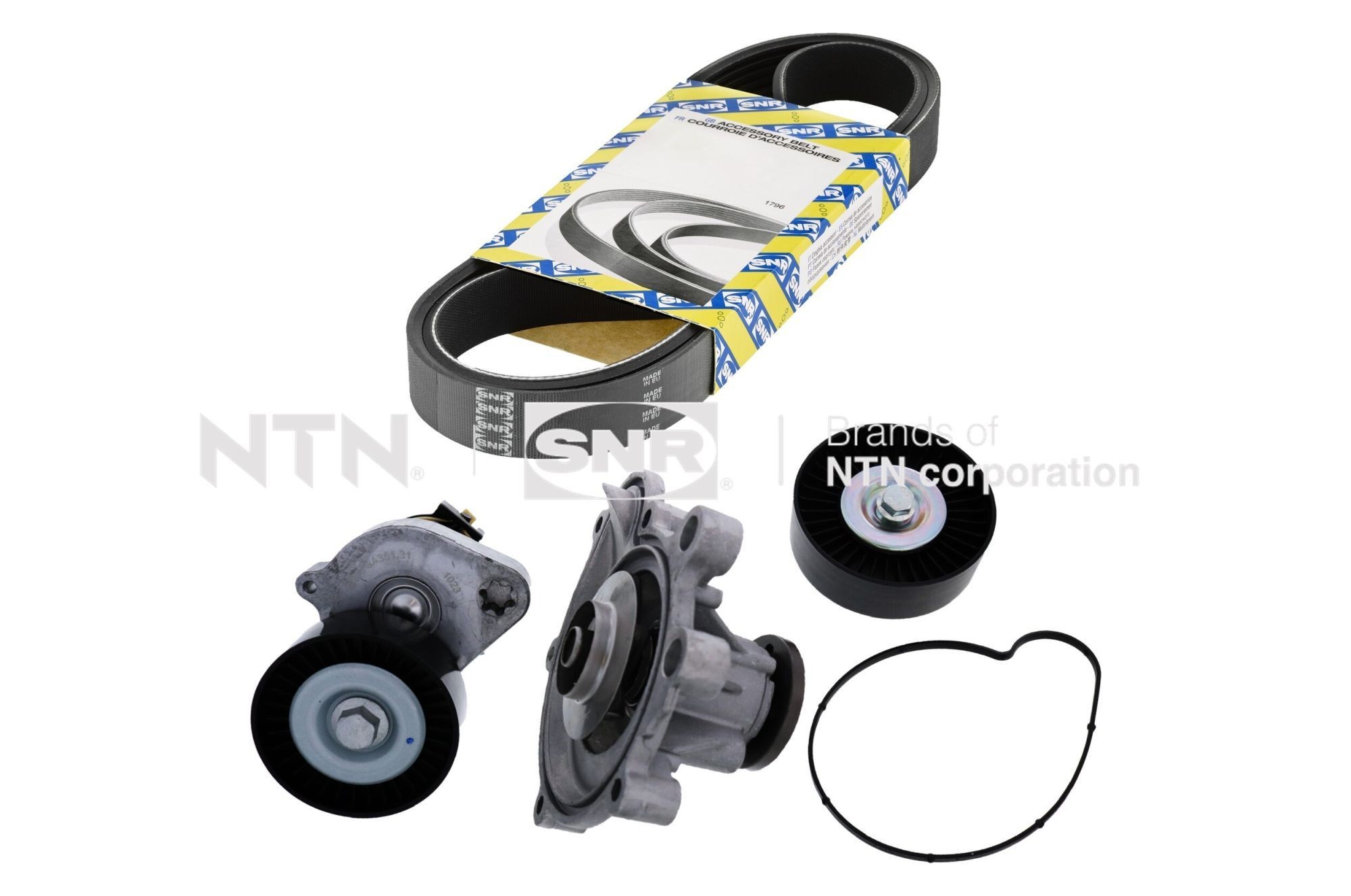 SNR Waterpomp + Multi V-riemset KAP851.070 SNR KAP851.070 Poly v riemen kit Mercedes CLC CL203 prijs
