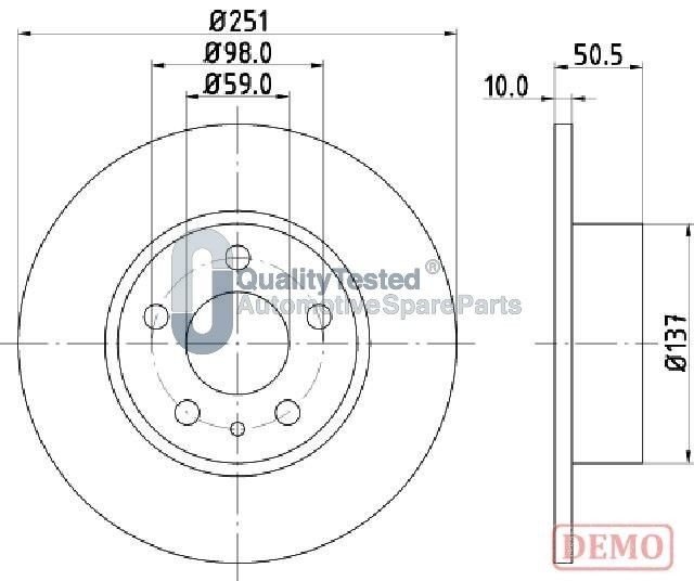 JAPANPARTS Bromsskiva DP0202JM ALFA ROMEO bromsskiva JAPANPARTS DP0202JM