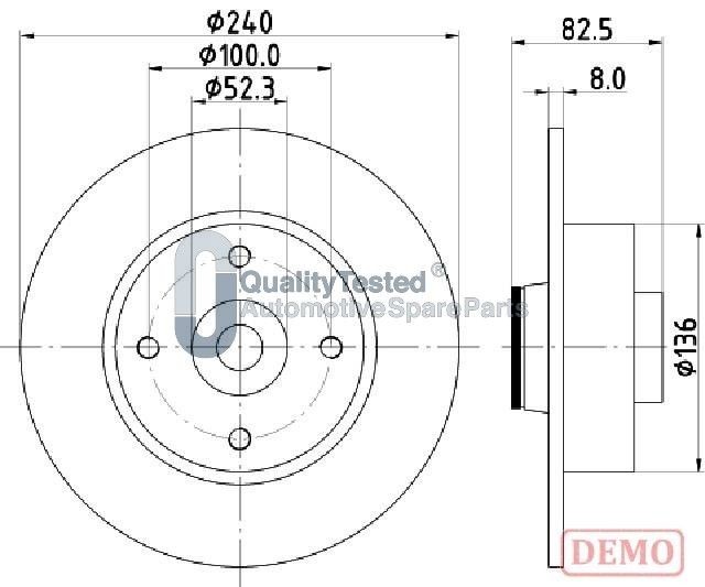 JAPANPARTS Bremseskive DP0712JM Bremseskive JAPANPARTS Renault TWINGO DP0712JM