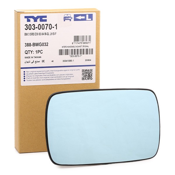 TYC Backspegelglas 303-0070-1 TYC 303-0070-1 Backspegelglas BMW E30 Cabriolet vänster och höger
