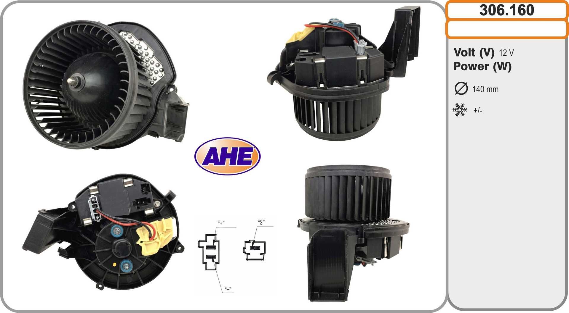 AHE Interior Blower 306.160 TOYOTA YARIS AHE heater blower motor 306160