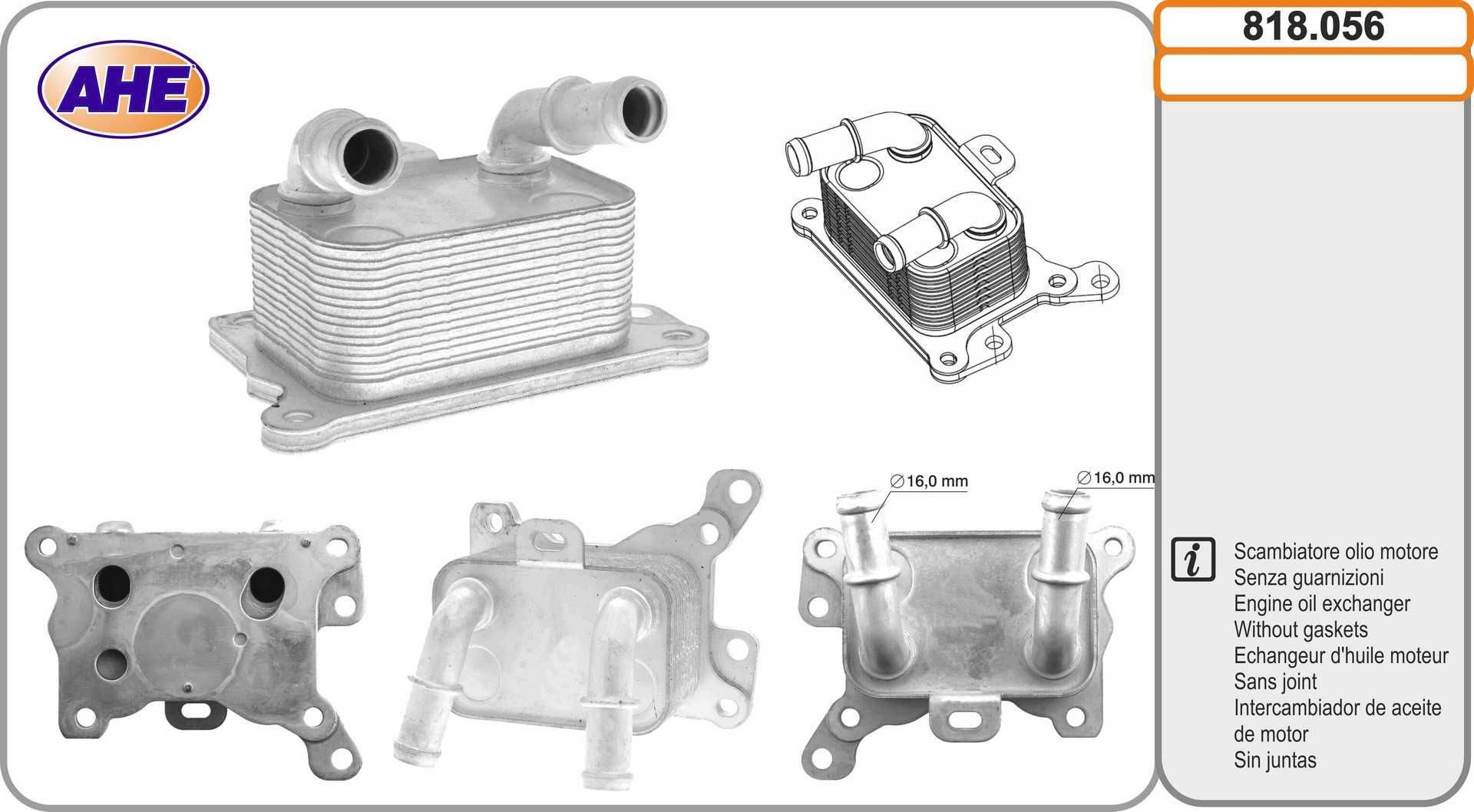 AHE Eļļas radiators, Motoreļļa 818.056 818.056 Eļļas radiators NISSAN MURANO AHE