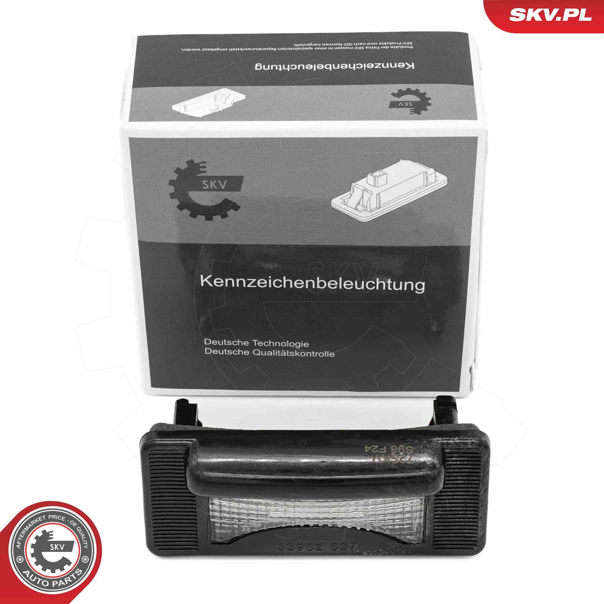 ESEN SKV Φωτισμός πινακίδας κυκλοφορίας 72SKV014 τιμες Φώτα πινακίδας Volkswagen 2DB, 2DE, 2DK 72SKV014 ESEN SKV