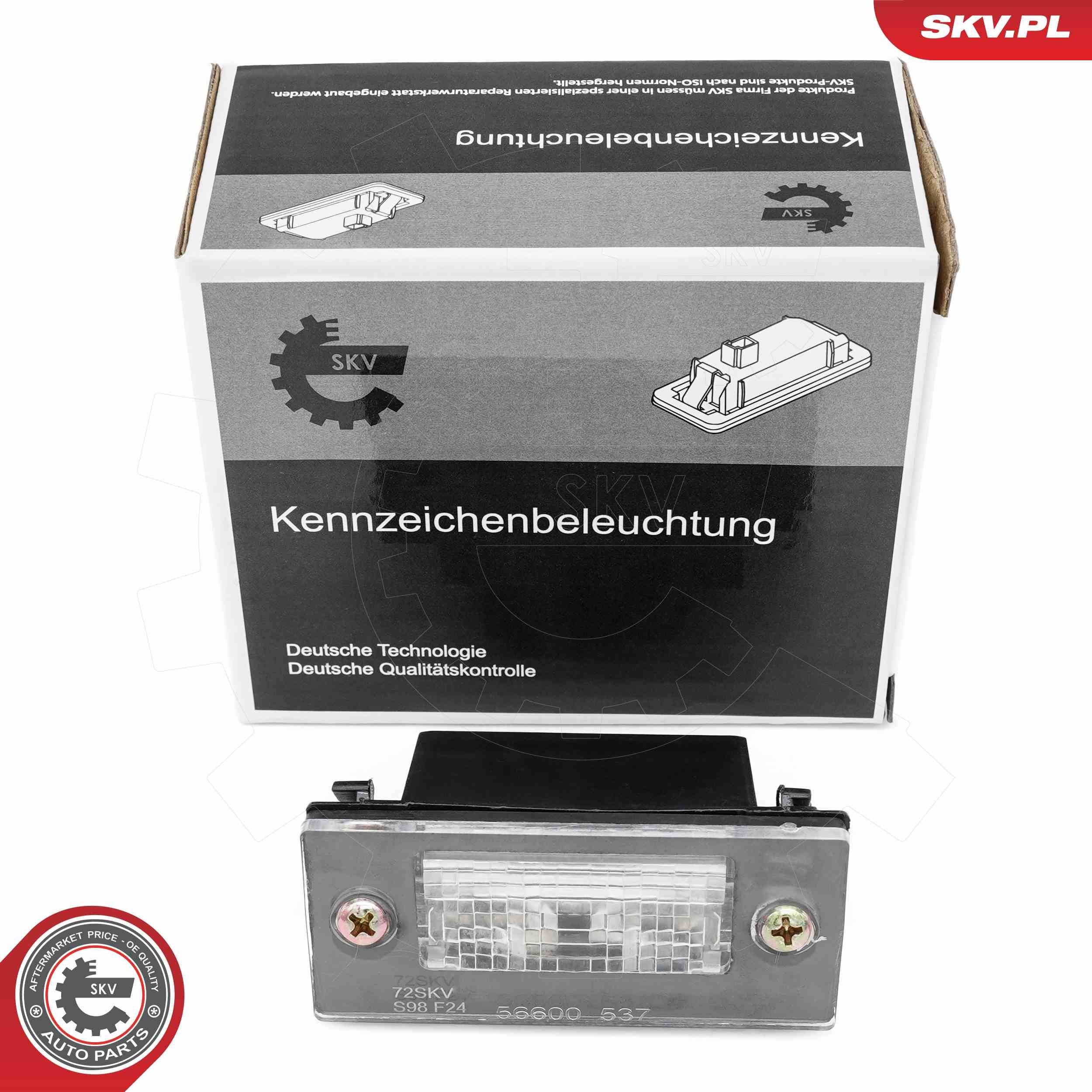 ESEN SKV Éclairage de plaque d'immatriculation 72SKV027 72SKV027 Feu de plaque AUDI A3 ESEN SKV
