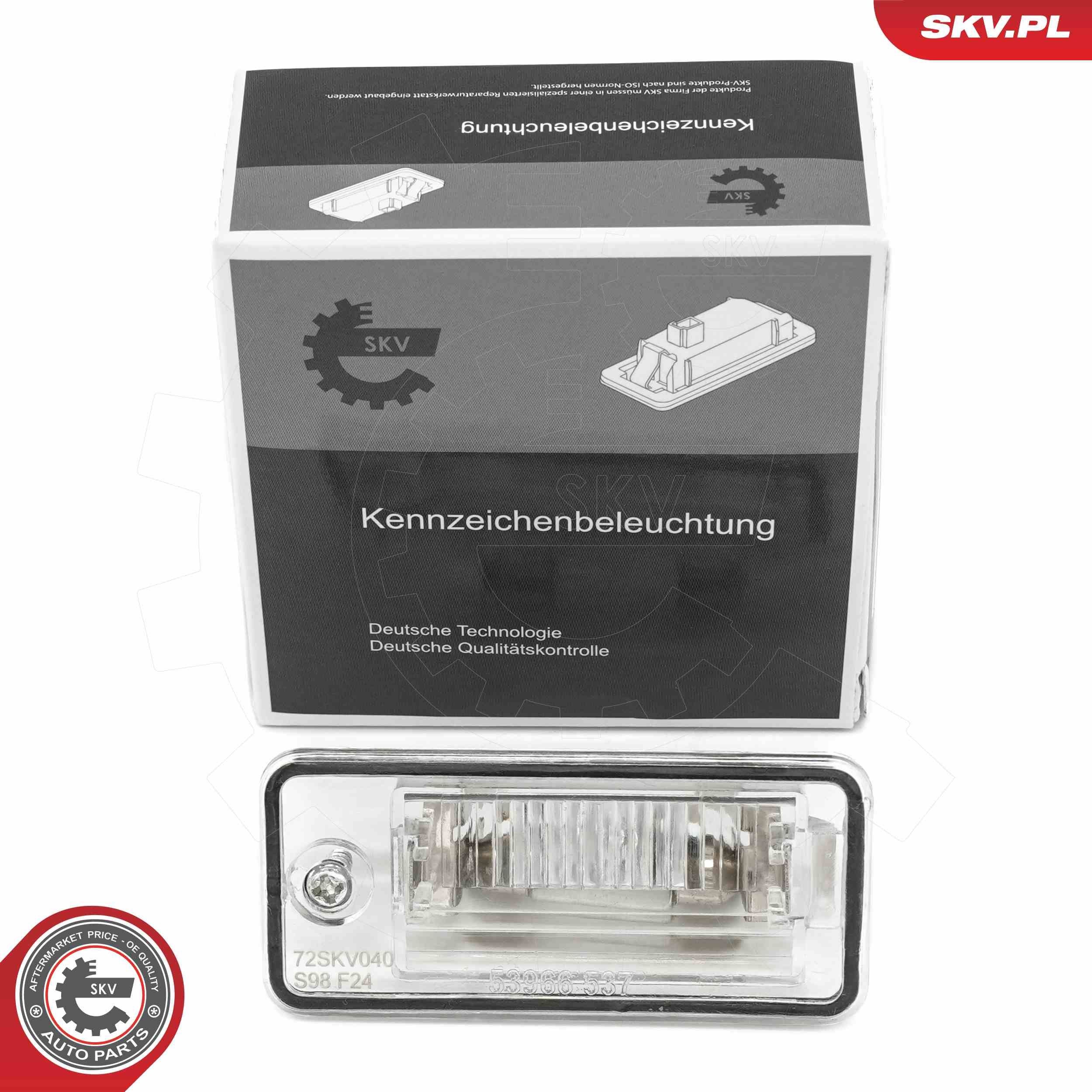 ESEN SKV Φωτισμός πινακίδας κυκλοφορίας 72SKV040 ESEN SKV 72SKV040 Φώτα πινακίδας Audi 4LB Q7 τιμες
