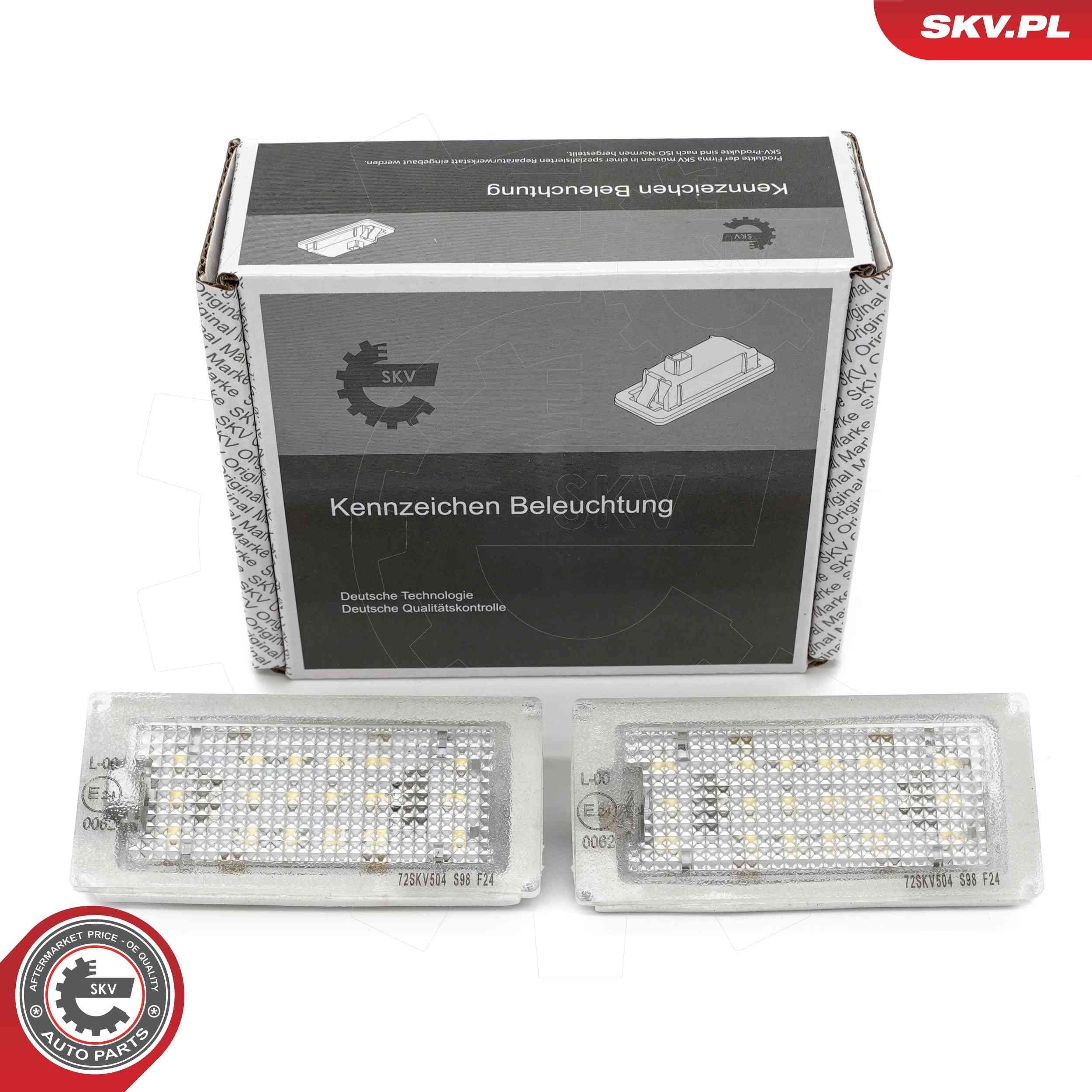 ESEN SKV Nummerpladelys 72SKV504 72SKV504 Pære nummerpladelys BMW 5-serie ESEN SKV