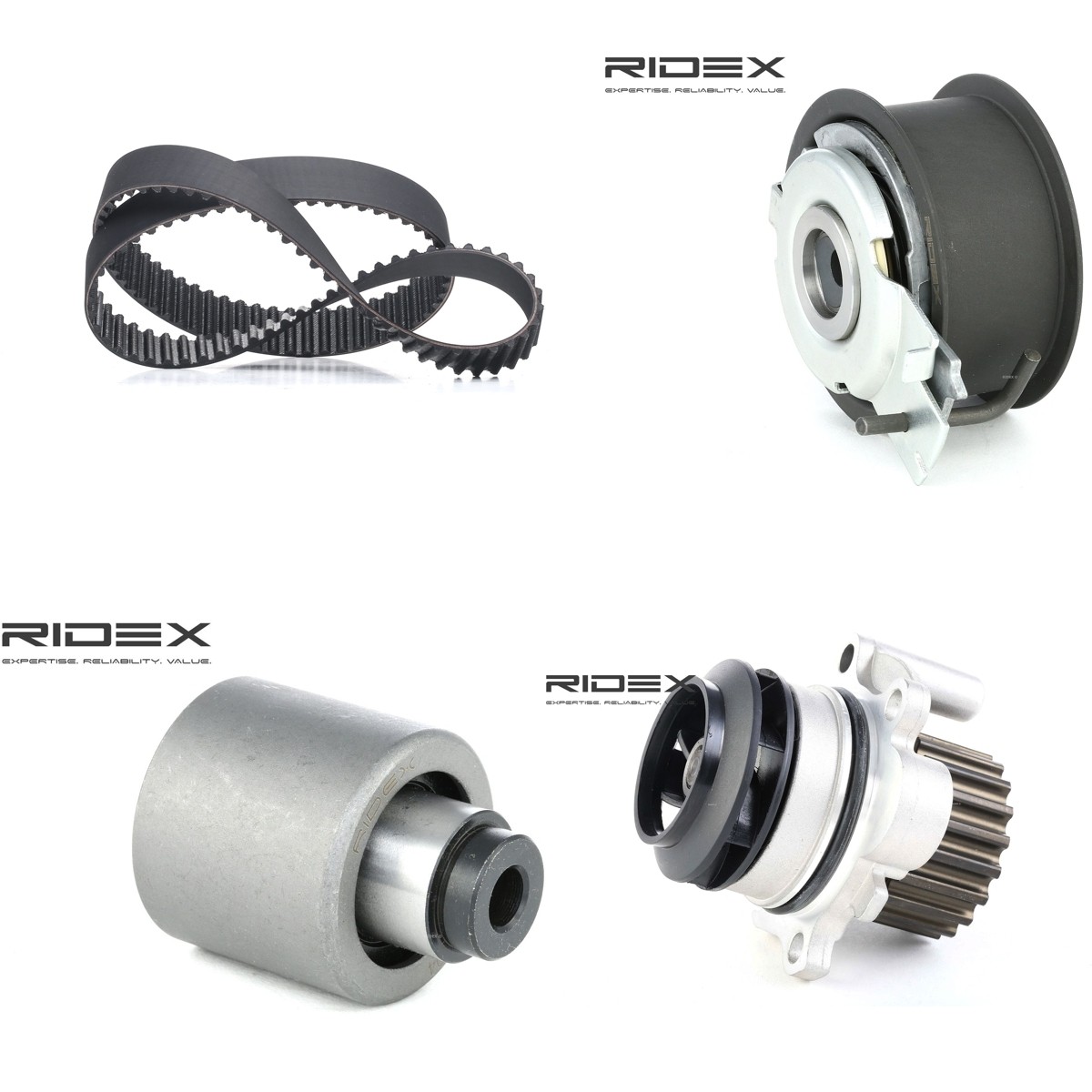 RIDEX Bomba de água + kit de correia dentada 3096W0696 Bomba de água + kit de correia de distribuição RIDEX Volkswagen SCIROCCO 3096W0696