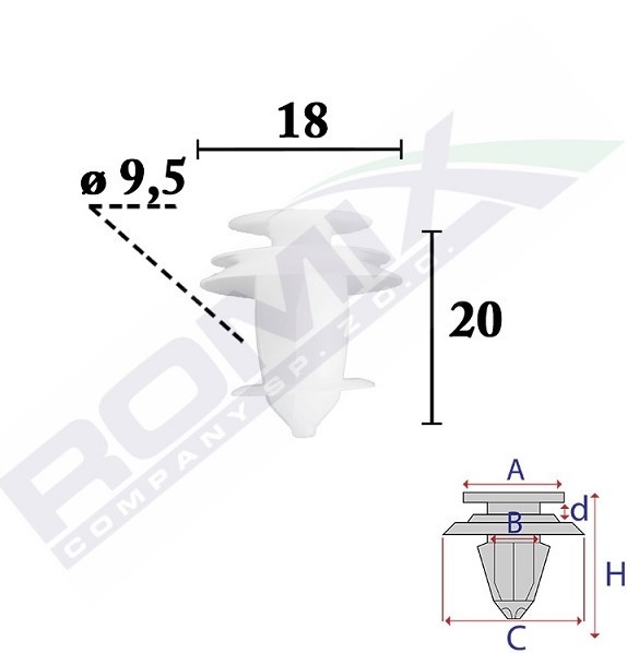 Clip, list ROMIX C70779 ROMIX C70779 Billister CITROËN C1 2019