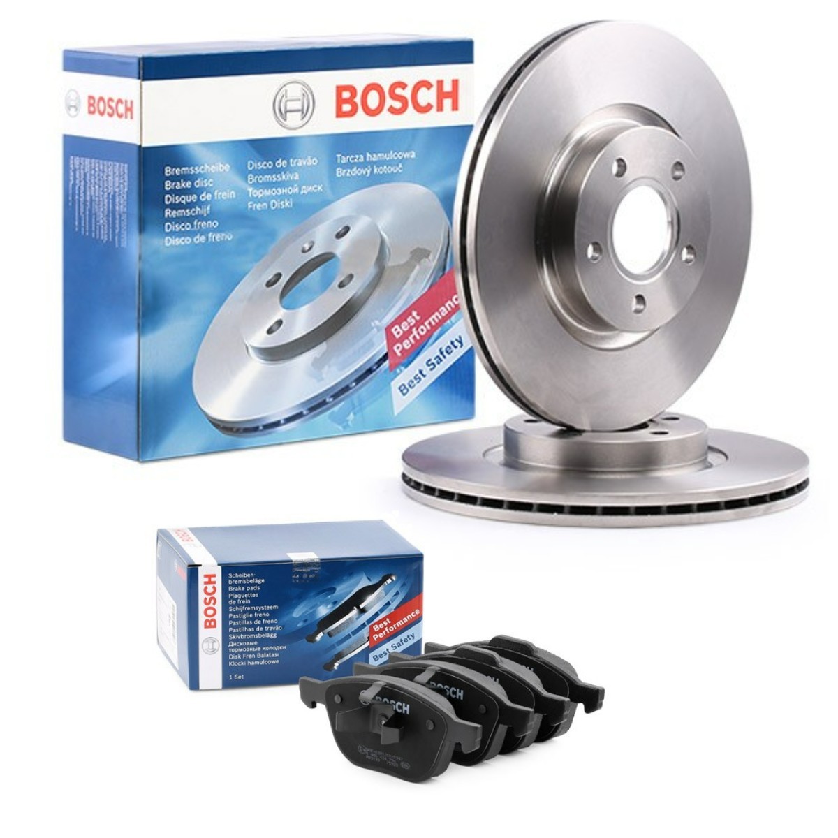 Brake discs and pads set BOSCH BSH3405N0031 BOSCH BSH3405N0031 2013 FORD C-MAX brake discs and pads replacement