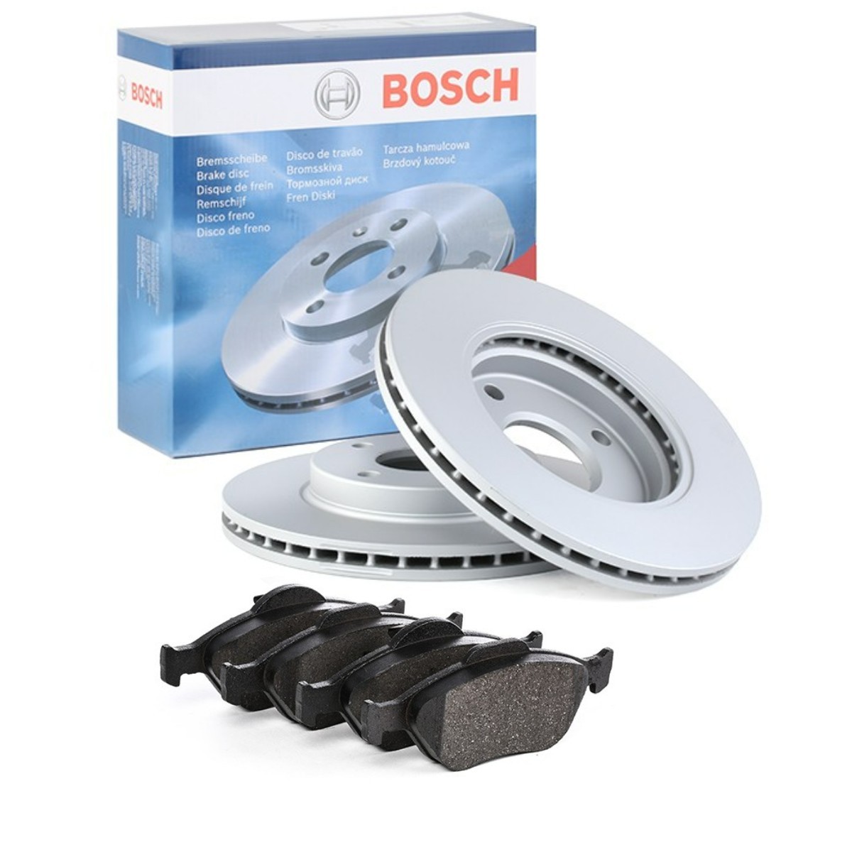 Disques et plaquettes de freins BOSCH BSH3405N0034 BOSCH BSH3405N0034 Disque et plaquette de frein avant et arrière Ford KA 2019