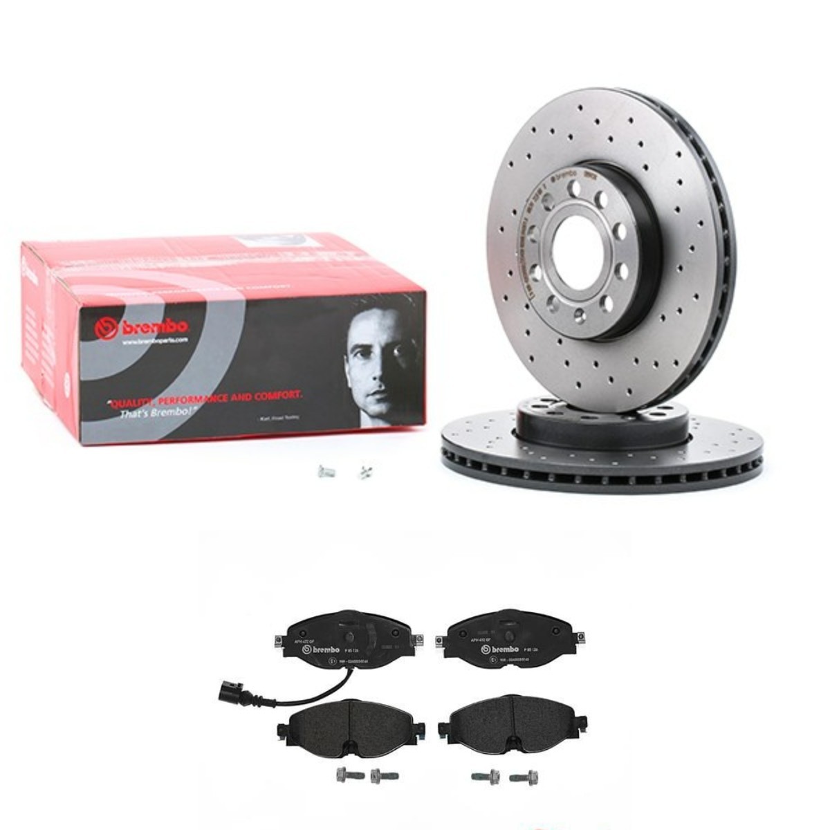 BREMBO Bremseskiver og klodser BRB3405N0252 BRB3405N0252 Bremsesæt BREMBO SEAT ARONA
