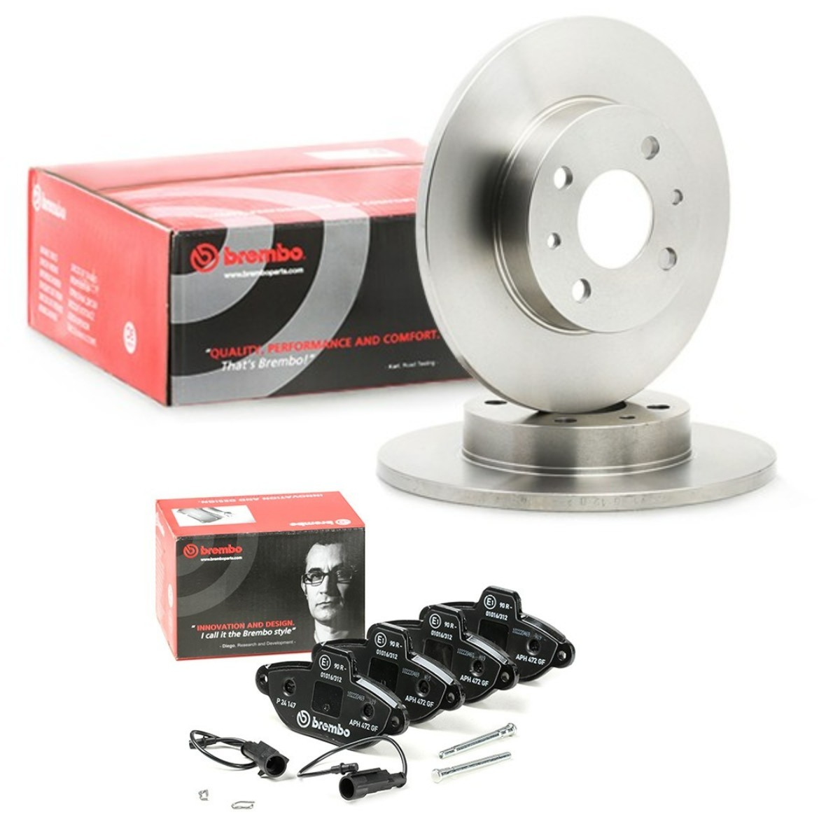 BREMBO Bremseskiver og klodser BRB3405N0359 BRB3405N0359 Bremsesæt BREMBO FORD TRANSIT CUSTOM