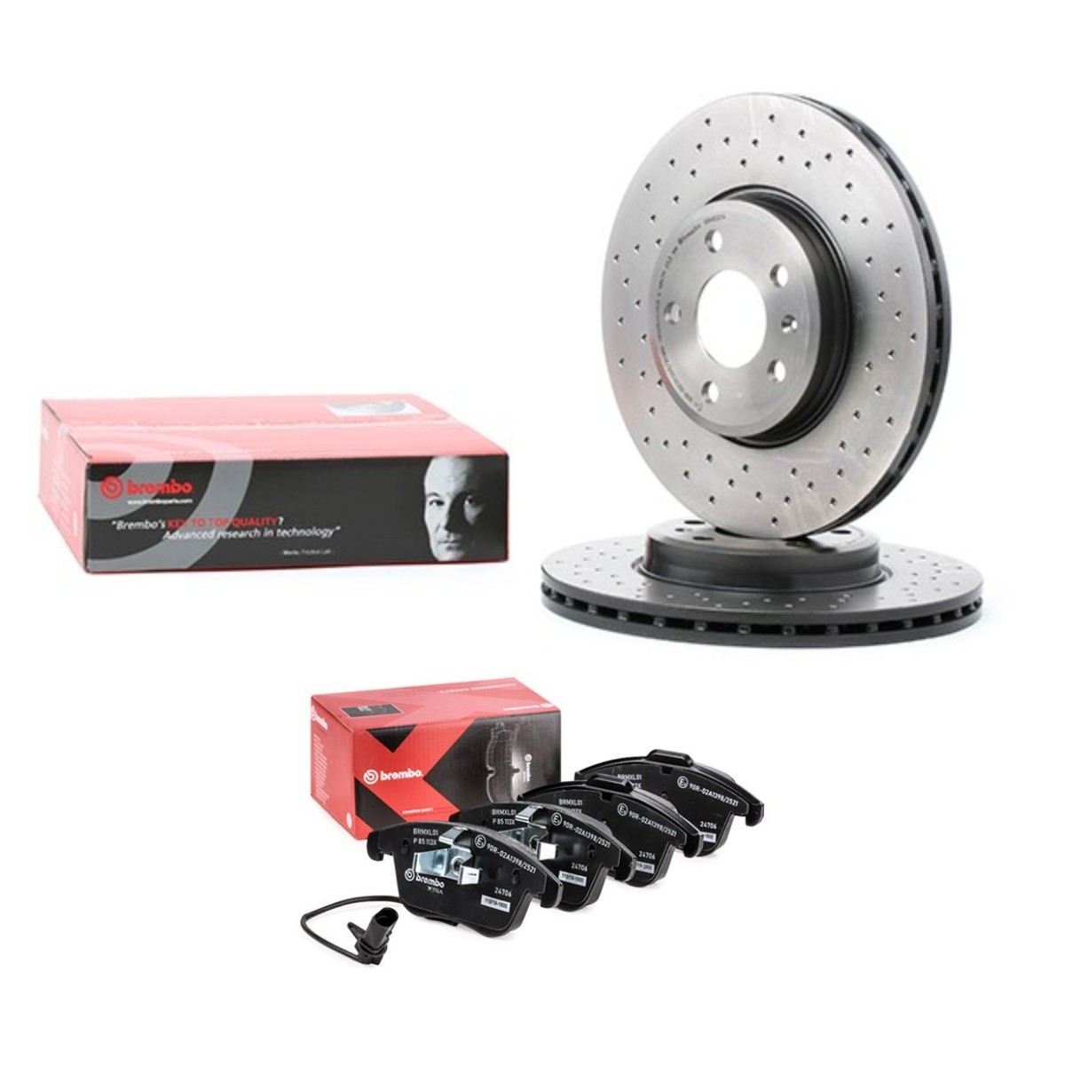 BREMBO Bromssats, skivbroms BRB3405N0411 BRB3405N0411 Bromsskivor och bromsbelägg BREMBO AUDI COUPE