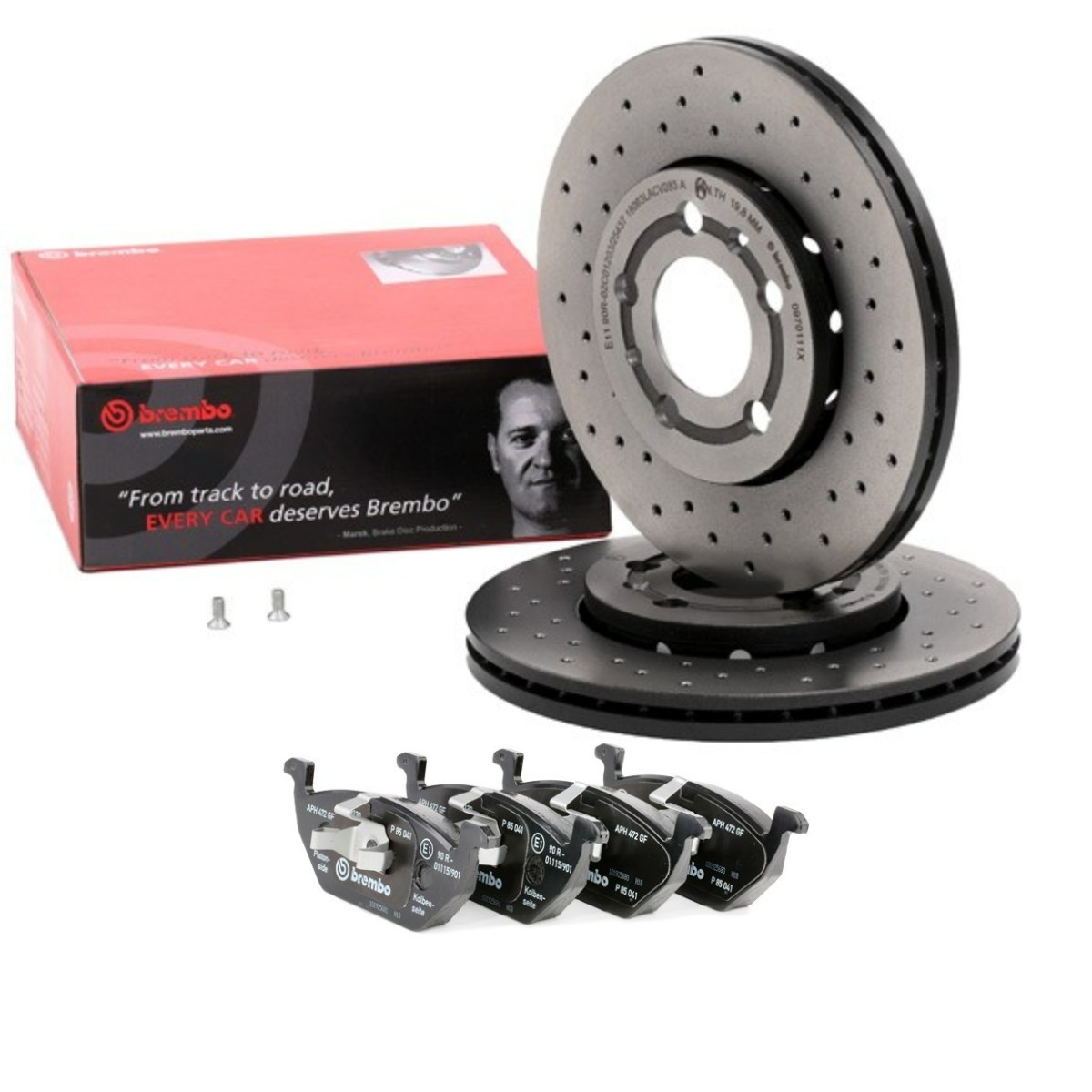 BREMBO Bremseskiver og -klosser BRB3405N0413 Bremseklosser og skiver BREMBO Audi A4 BRB3405N0413