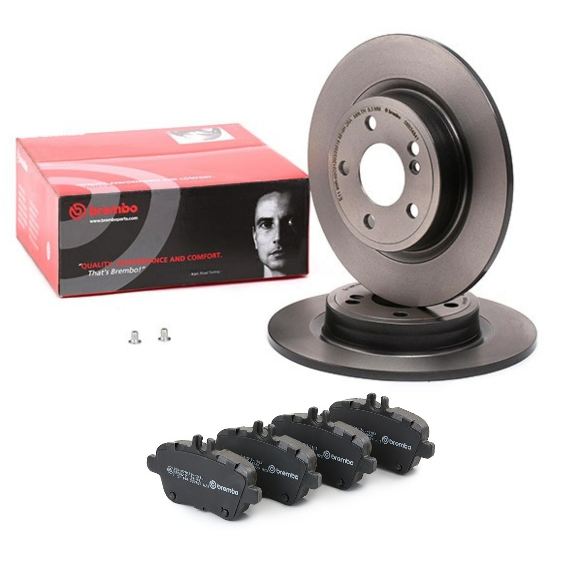 BREMBO Bromssats, skivbroms BRB3405N0455 BREMBO BRB3405N0455 Bromsskivor och bromsbelägg Mercedes-Benz W242 original