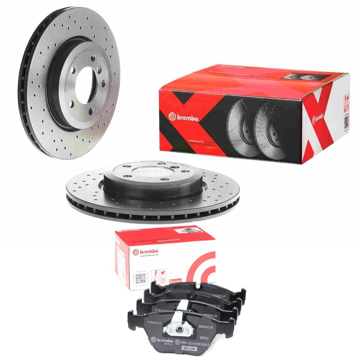 BREMBO Bremseskiver og klodser BRB3405N0456 BREMBO BRB3405N0456 originale BMW E86 Bremsesæt hvad koster