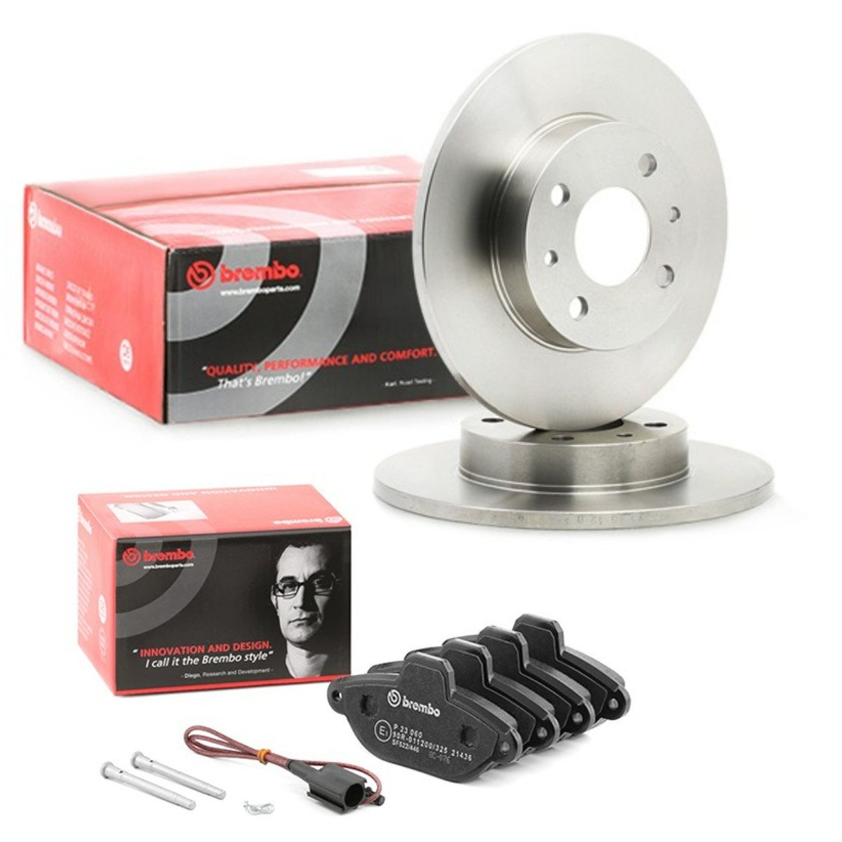 BREMBO Bremseskiver og klodser BRB3405N0493 BREMBO BRB3405N0493 Flavia Cabriolet (JS) Bremseskiver og klodser pris