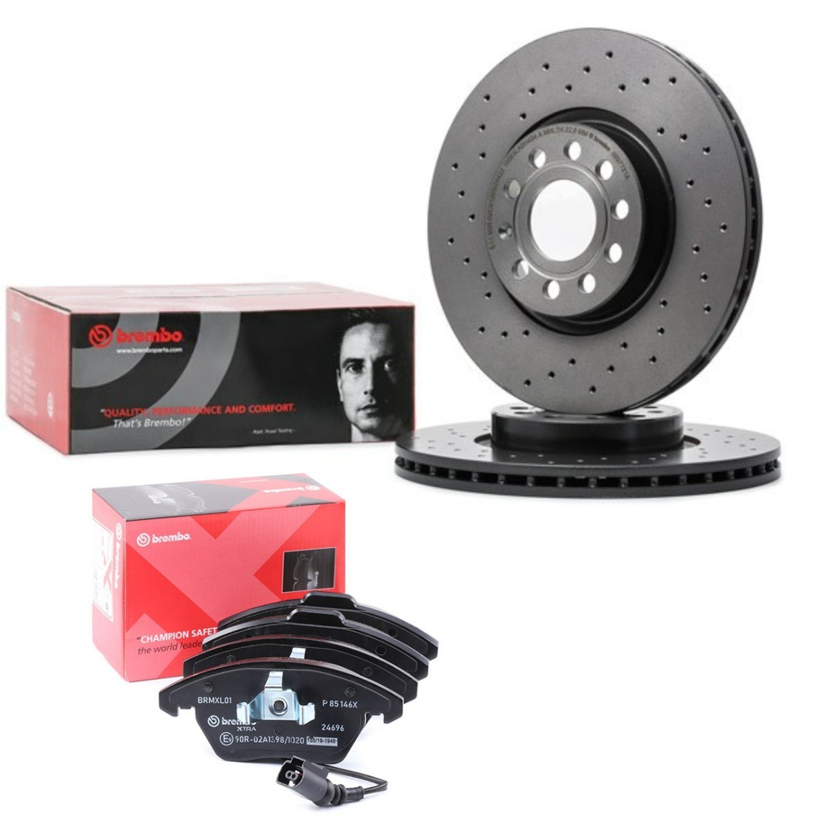 BREMBO Bremseskiver og klodser BRB3405N0498 BRB3405N0498 Xtra Bremseskiver og klodser SEAT ARONA BREMBO