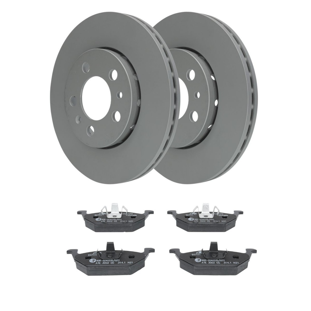 ATE Bremseskiver og -klosser ATE3405N0018 Bremsesett Skoda NJ5 ATE3405N0018 ATE
