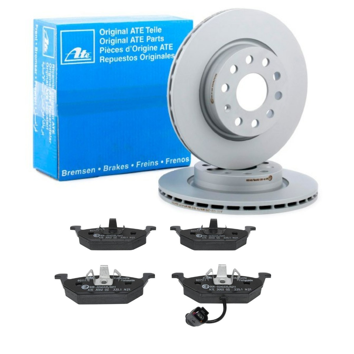 Disques et plaquettes de freins ATE ATE3405N0023 ATE ATE3405N0023: Kit de freins Volkswagen JETTA 2020