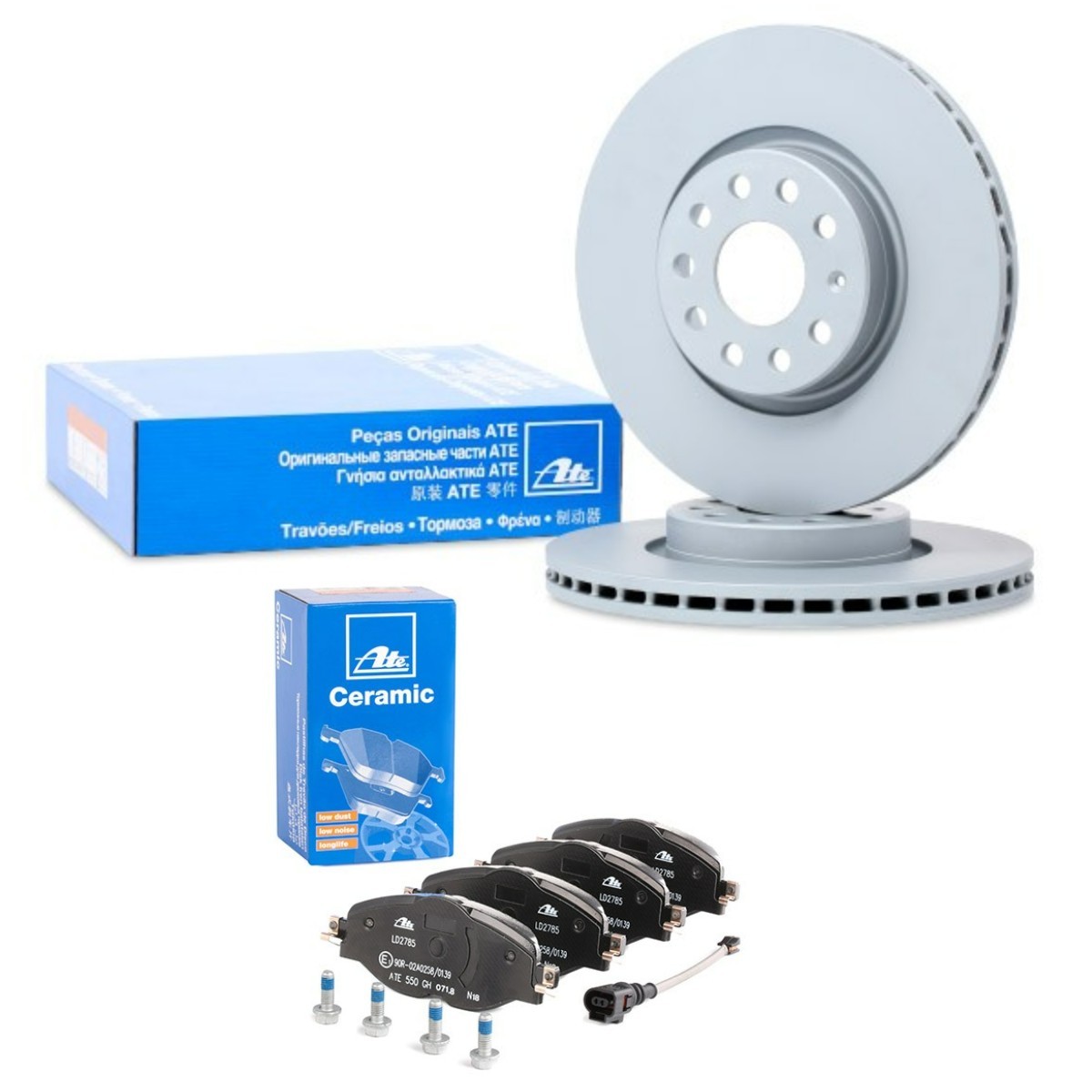 ATE Bromssats, skivbroms ATE3405N0046 ATE ATE3405N0046 Bromsskivor och bromsbelägg Seat Leon 5f1 original