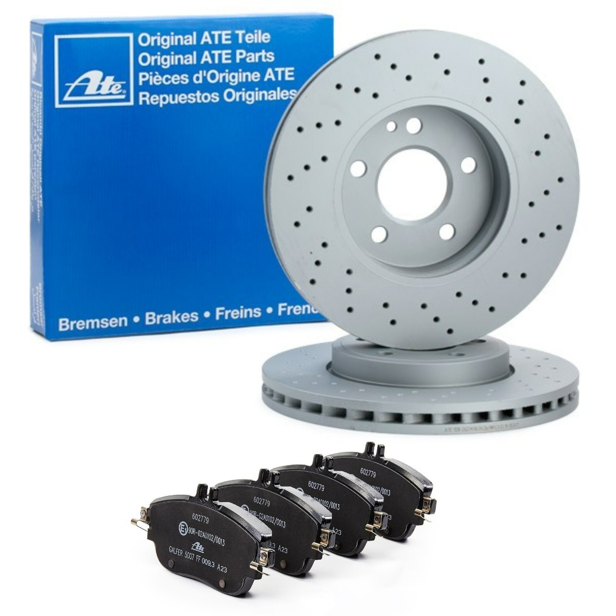 ATE Bremseskiver og -klosser ATE3405N0096 ATE3405N0096 Bremsesett ATE MERCEDES-BENZ VITO