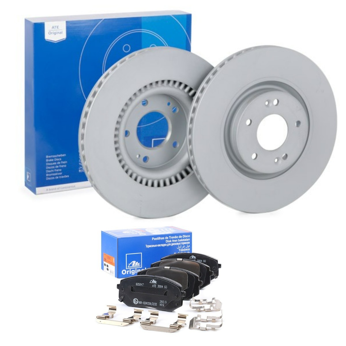 ATE Brake discs and pads set ATE3405N0120 ATE ATE3405N0120 genuine HYUNDAI KONA brake discs and pads price