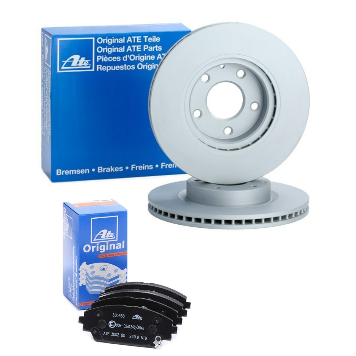 ATE Brake discs and pads set ATE3405N0135 ATE ATE3405N0135 genuine MAZDA 3 Box Body / Hatchback (BM) brake discs and pads price