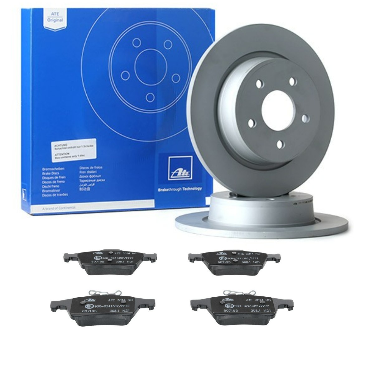 Brake discs and pads set ATE ATE3405N0152 ATE ATE3405N0152 Ford C-MAX 2013 Brake pads and discs price