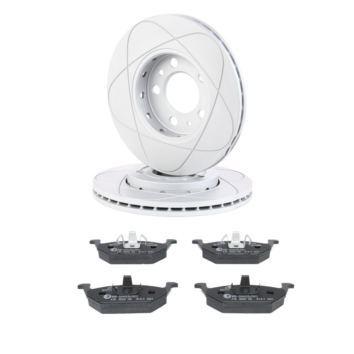 ATE Brake discs and pads set ATE3405N0159 ATE ATE3405N0159 Audi A1 8x brake discs and pads set replacement