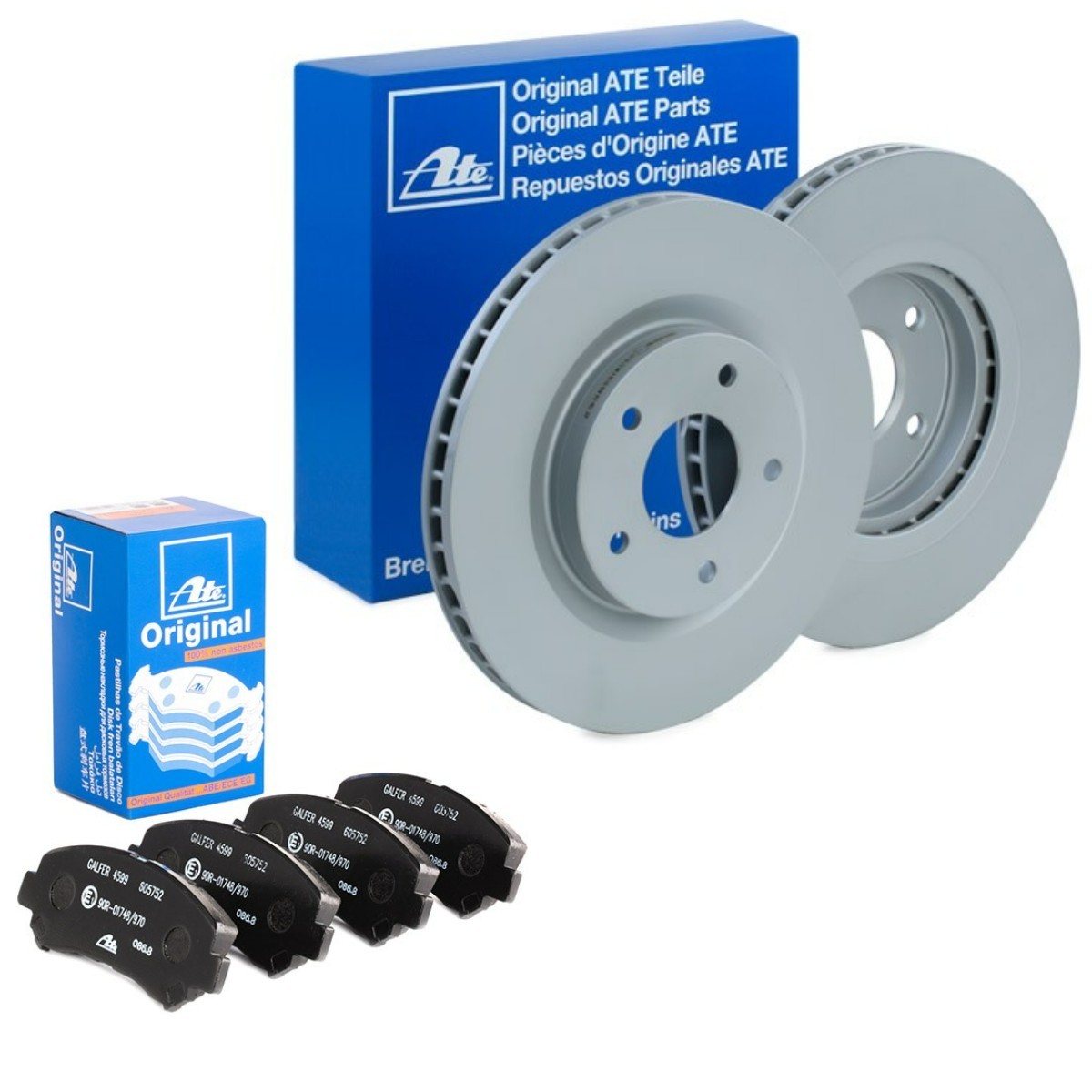 Bremseskiver og klodser ATE ATE3405N0185 ATE ATE3405N0185 Bremsesæt NISSAN QASHQAI 2014
