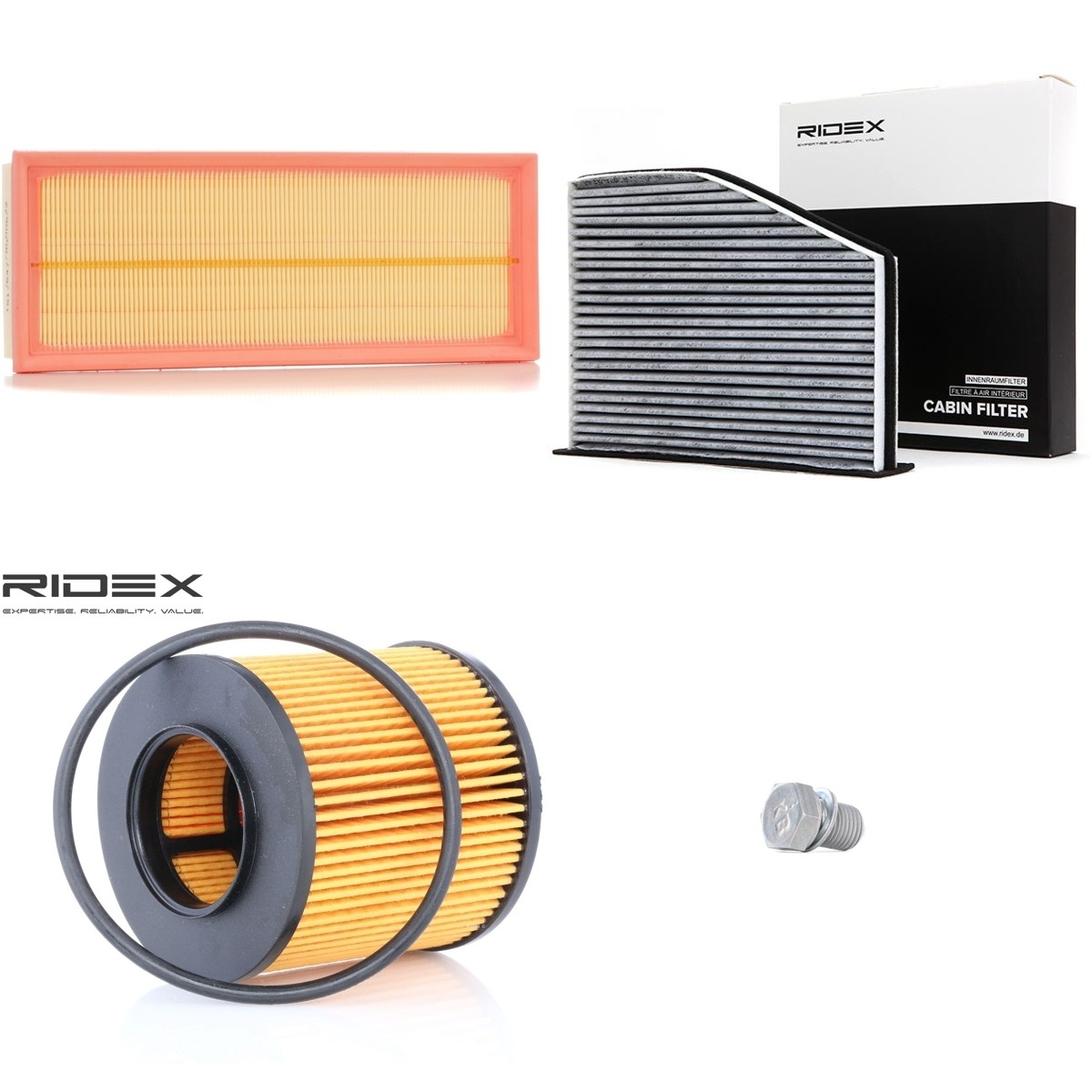 RIDEX Filter-komplekt 4055F34770 Filter-komplekt RIDEX CADDY 4055F34770 odav