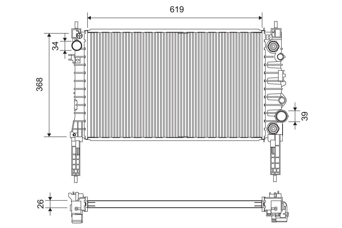 VALEO Radiator, motorkjøling 701378 701378 Radiator CHEVROLET CORVETTE VALEO