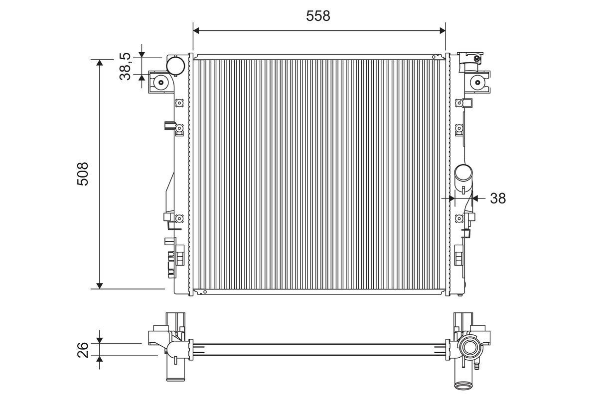 Radiators, Motora dzesēšanas sistēma VALEO 701417 VALEO 701417: Dzesēšanas radiatori Jeep WRANGLER 2007