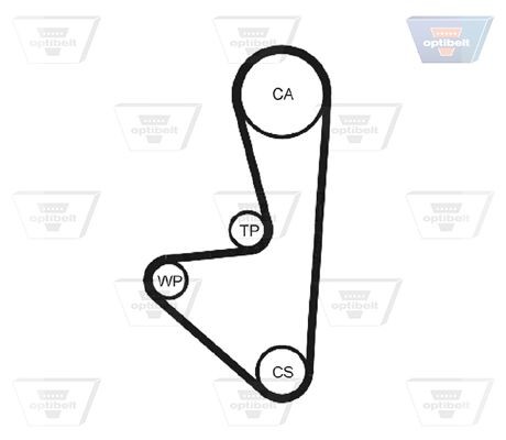 OPTIBELT Registerrem ZRK 1114 ZRK 1114 Reg reim OPTIBELT CITROЁN C2