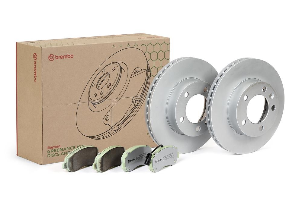 BREMBO Bremseskiver og klodser KT 10 034 BREMBO KT10034 Bremsesæt skivebremser Renault MASTER originale