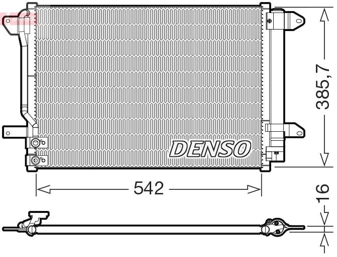 DENSO Kondensator, klimaanlegg DCN32072 Ac kondenser DENSO Volkswagen AMAROK DCN32072