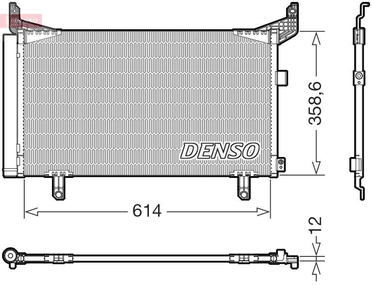 DENSO Lauhdutin, ilmastointilaite DCN36007 DCN36007 DENSO Ilmastoinnin lauhdutin SUBARU FORESTER