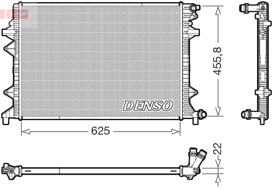 DENSO Radiateur du moteur DRM32066 Radiateur liquide de refroidissement DENSO PASSAT DRM32066 pas cher