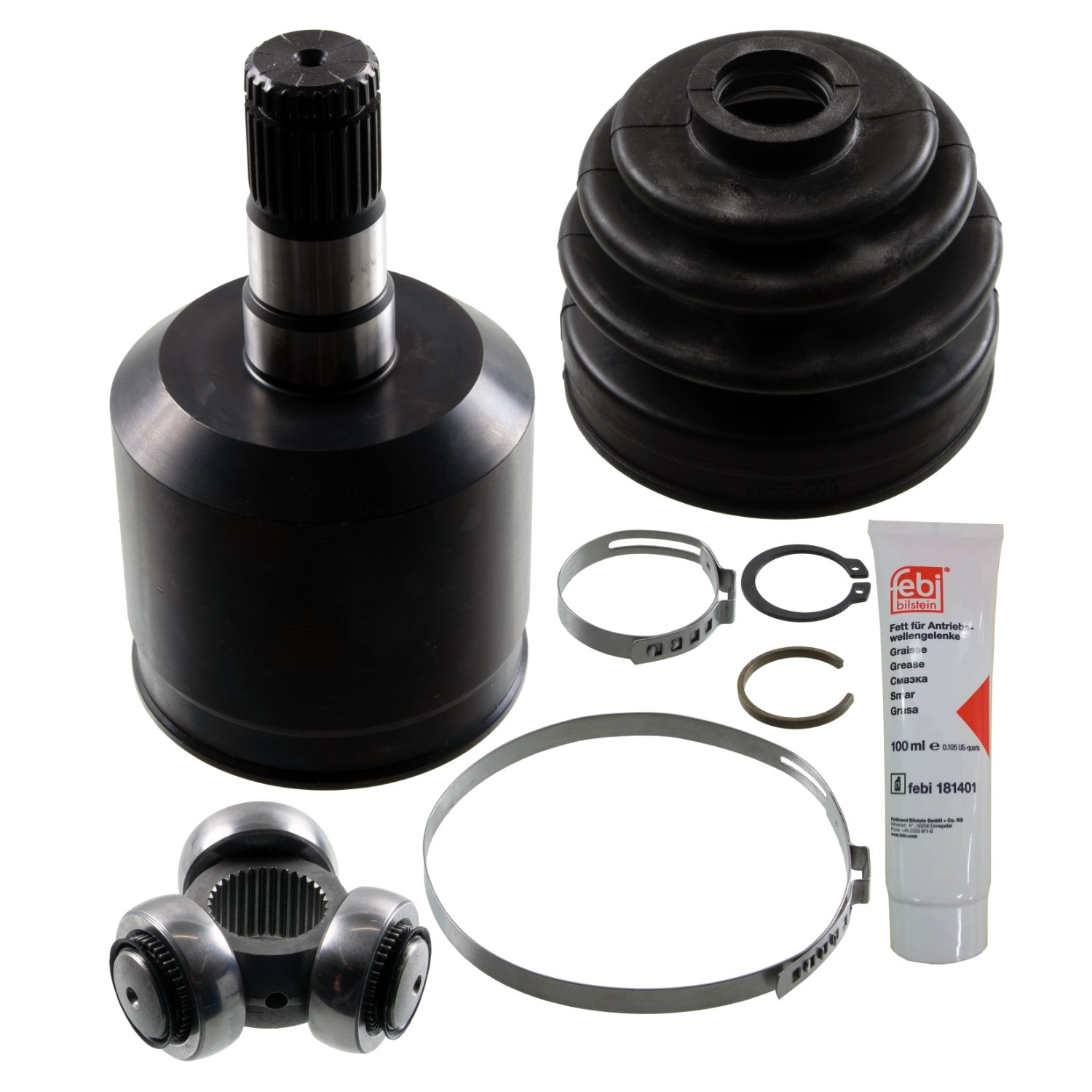 FEBI BILSTEIN Šarnīru komplekts, Piedziņas vārpsta 186328 Pusass šarnīrs FEBI BILSTEIN Seat EXEO 186328