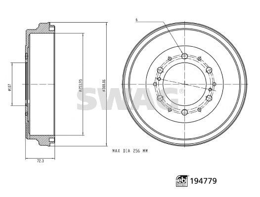 SWAG Tambor de travão 33 11 1755 SWAG 33111755 Tambor de travão Toyota Hiace 4 Van preço