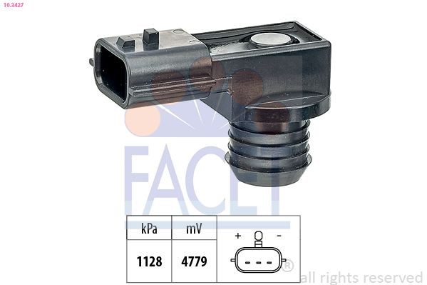 Druksensor, remkrachtversterker FACET 10.3427 FACET 10.3427 Rembekrachtiger NISSAN PATROL 2004