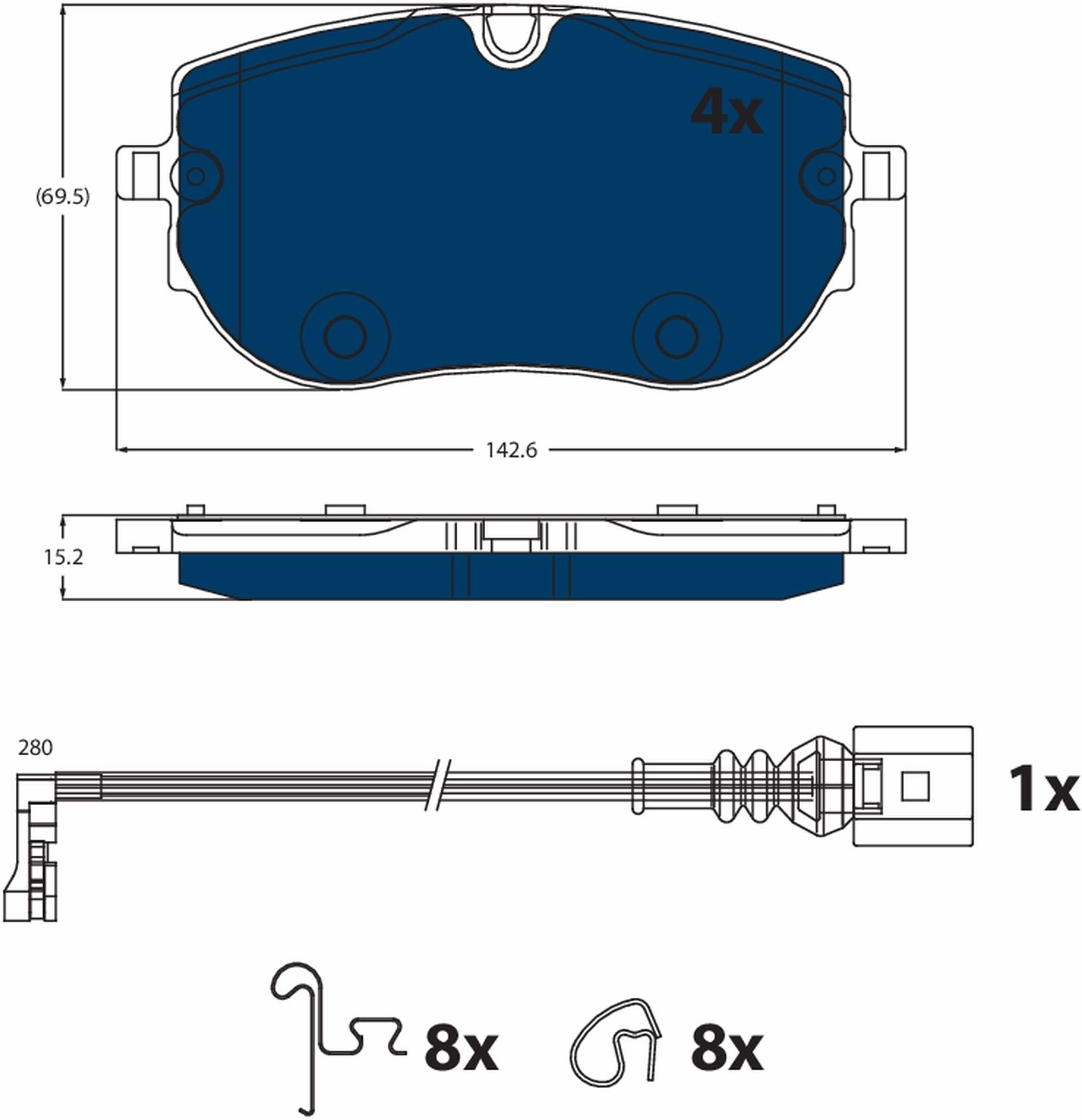 TRW Bremseklosser GDB2548BTE TRW GDB2548BTE Bremseklosser VW ID.4 (E21) Performance 204 hk 2020