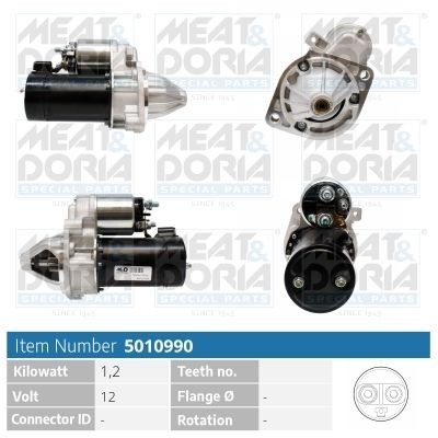 MEAT & DORIA Štartér 5010990 5010990 Štartér MEAT & DORIA VOLKSWAGEN TOURAN